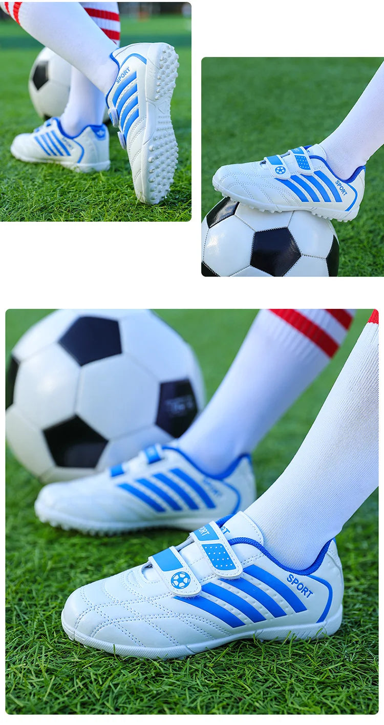 Green Children Turf Soccer Shoes Cheap Football Cleats Training Football Boots Kids Futsal Shoes Sneaker for Boy botas de fútbol