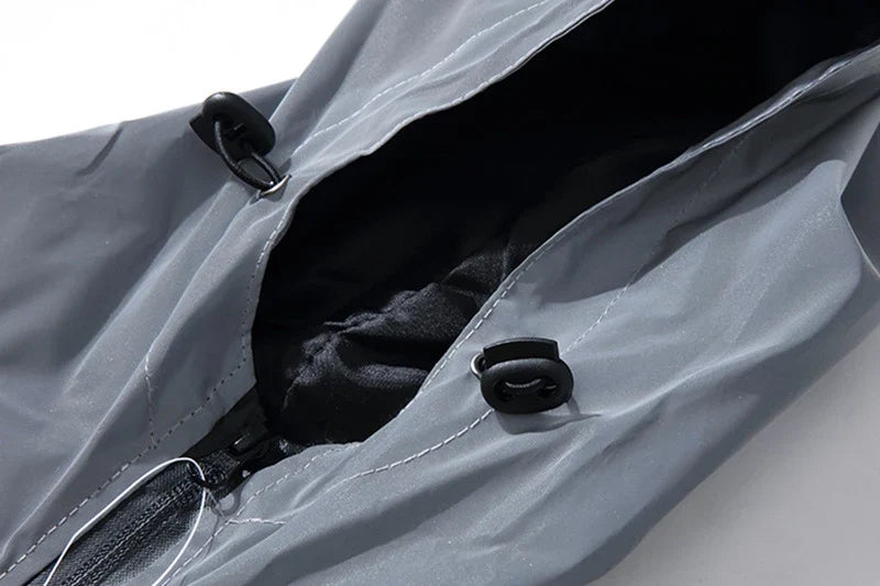 Night Reflective Clothes Spring New Men's Hooded Jacket Outdoor Run Casual Windproof Coat Couples Hip-hop Streetwear S-5XL