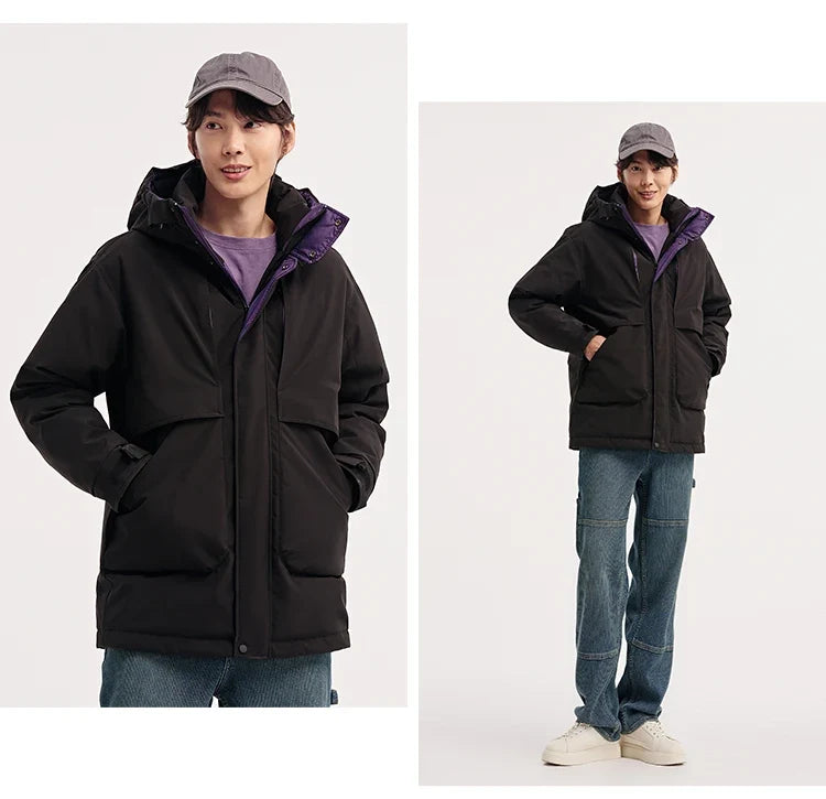 Men Mid-Length Loose Outerwear 2025 New Winter Windproof Three-Resistant Warm Casual Coat Man Clothing Daily Wear