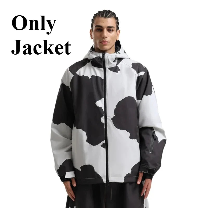 SNOW Winter Ski Jacket Men Waterproof Insulated Snow Tops Super Loose Snowboard Clothes Breathable Windproof Skiing Hoodies