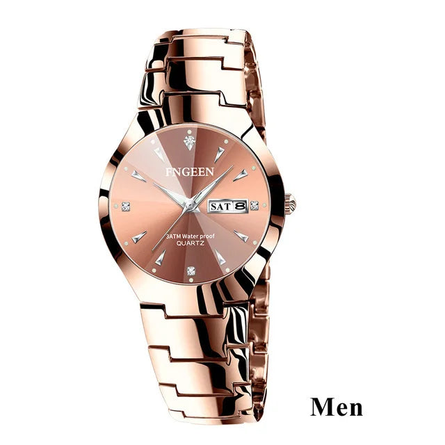 5808 Relogio Feminino Couple Watch Men Quartz watch for Lovers Luxury Womens wristwatch Stainless Steel Waterproof