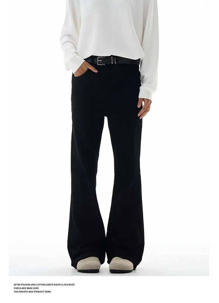 Fashion Men's Vintage Disco Flared Pants Solid Stretch Slim Fit Trousers Hippie Style Casual Wide Leg Pants Male Streetwear
