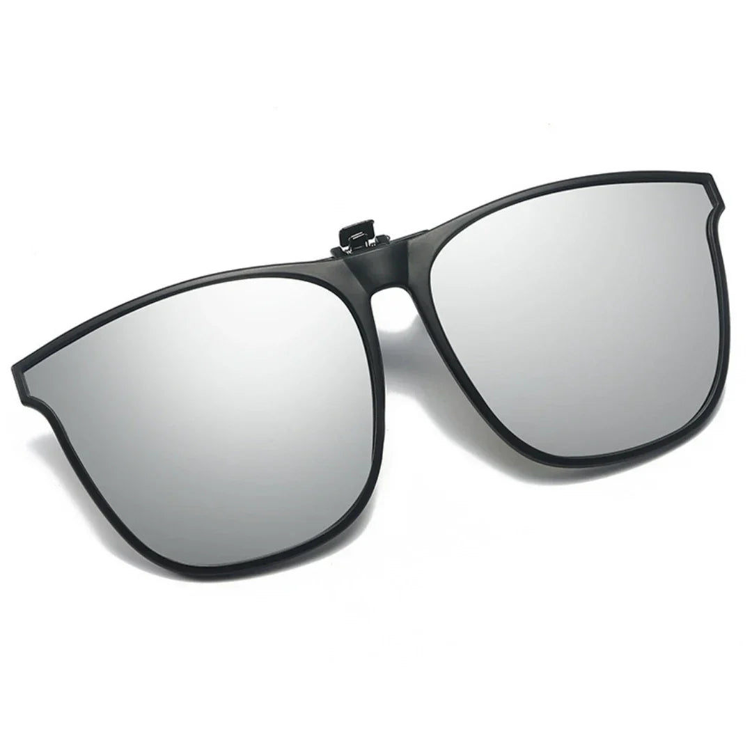 A Pair of New PC Clip Sunglasses for Outdoor Fishing and Driving. Clip Sunglasses for Day and Night Use.
