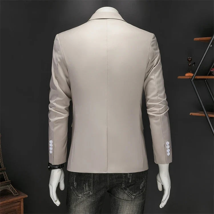 15-color boutique fashion suit 6XL men's slim groom wedding suit jacket business office suit casual solid color suit jacket
