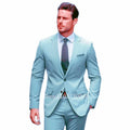2 Piece Formal Wedding/Business Men Suits High Quality Green/Blue Fashion Notch Lapel Blazer Pants Slim Fit Groom Party Tuxedos