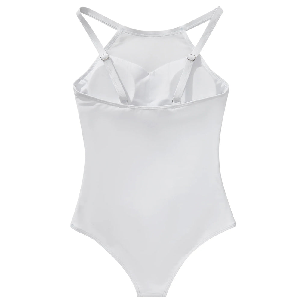XL Size One Piece Swimsuit Women Mesh Hollow Out Swimwear For Women Solid Padded Push Up Plus Size Summer Bathing Suits Female