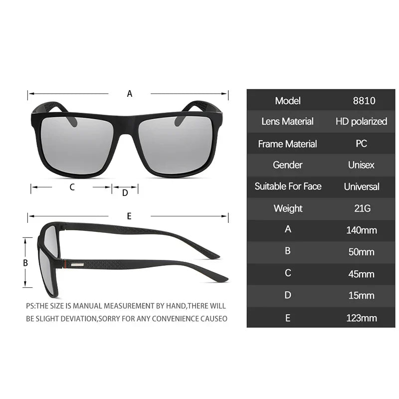 Fashion Vintage Square Sunglasses Men Women Luxury Brand Designer Men's Sun Glasses Driving Fishing UV400 Eyewear Men