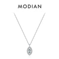 925 Sterling Silver Rhombus Sparkling Zirconia Pendant Necklace Trendy Gold Color Link Chain For Women Fine Jewelry Gifts