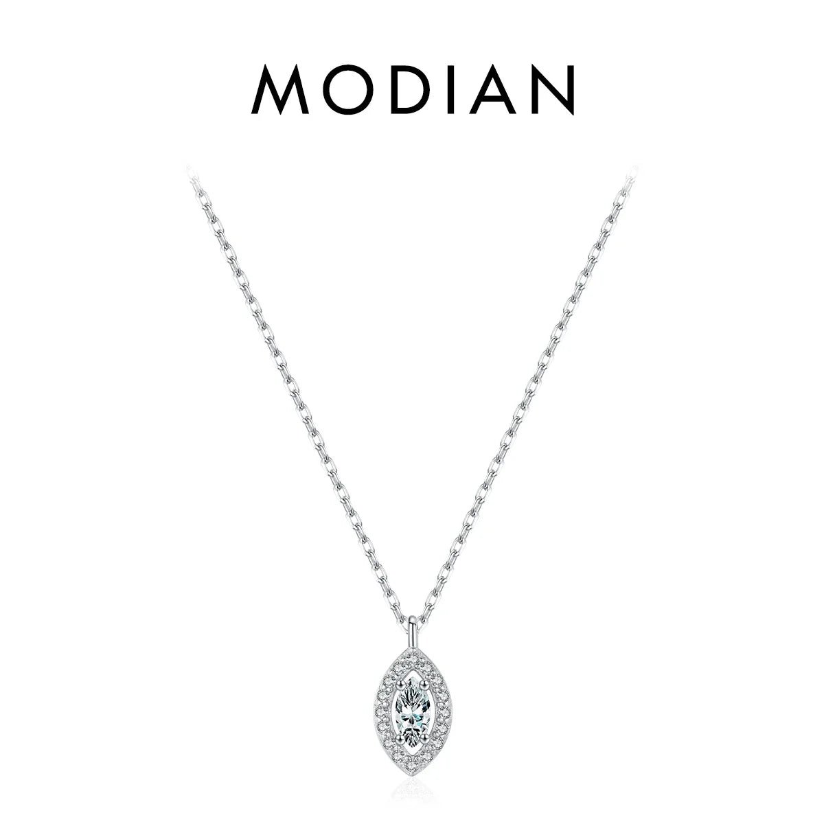 925 Sterling Silver Rhombus Sparkling Zirconia Pendant Necklace Trendy Gold Color Link Chain For Women Fine Jewelry Gifts