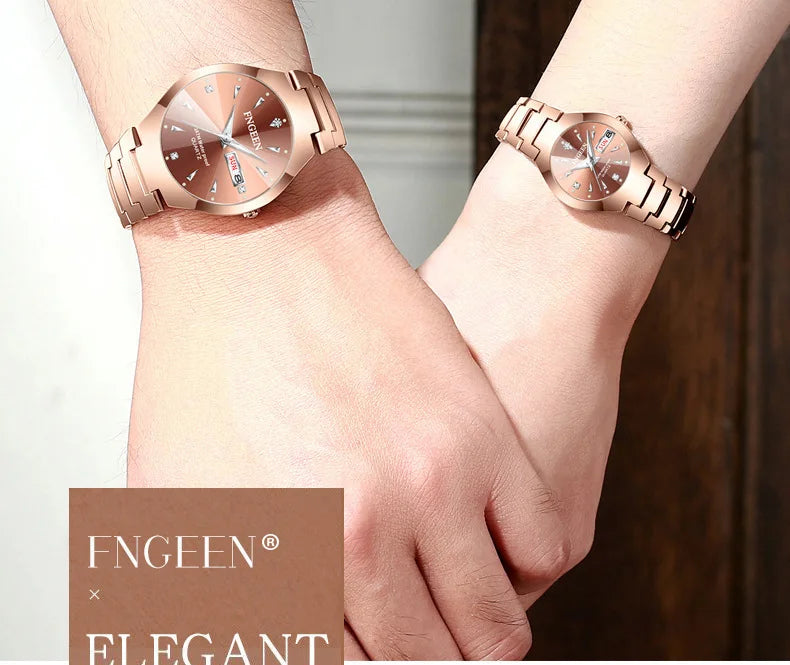 Relogio Feminino Couple Watch Men Quartz watch for Lovers Luxury Womens wristwatch Stainless Steel Waterproof