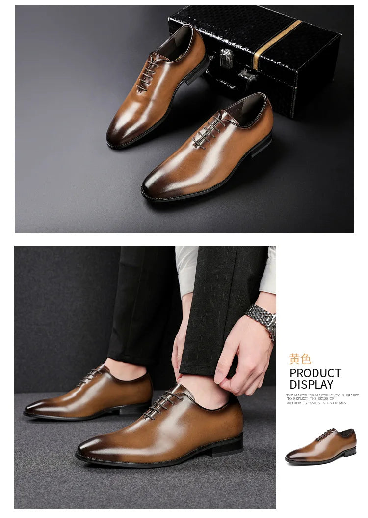 Large Size Men's Shoes New High Quality Cowhide Memory Foam Stitching Soles Business Dress Shoes Men Genuine Leather Shoes