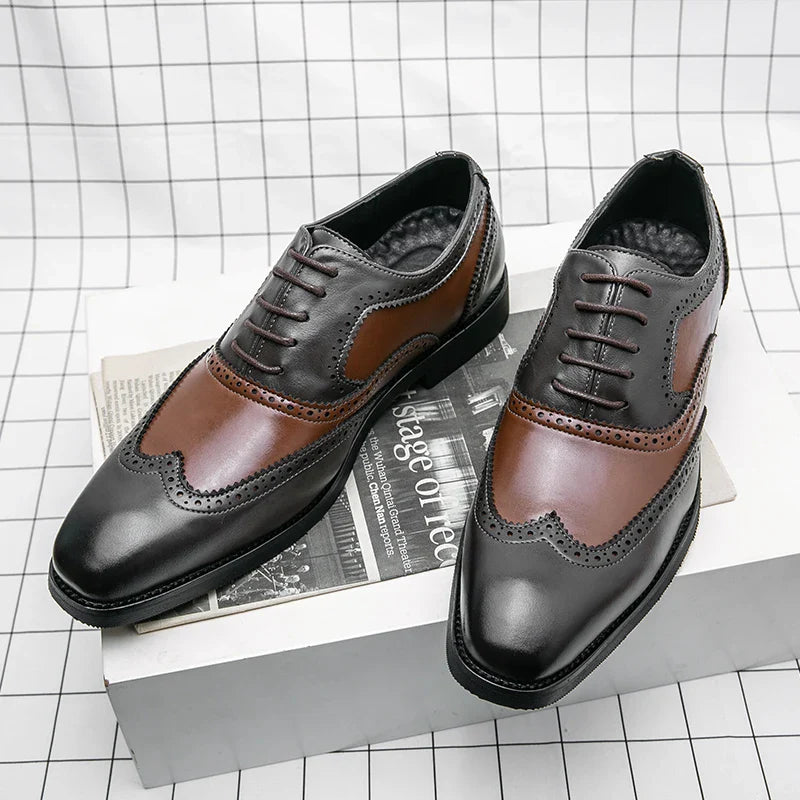 Italy High Quality Pointed Fashion Oxford Shoes Lace Up Men's Shoes Pointed Style Luxury Moccasin Casual Luxury Leather Shoes