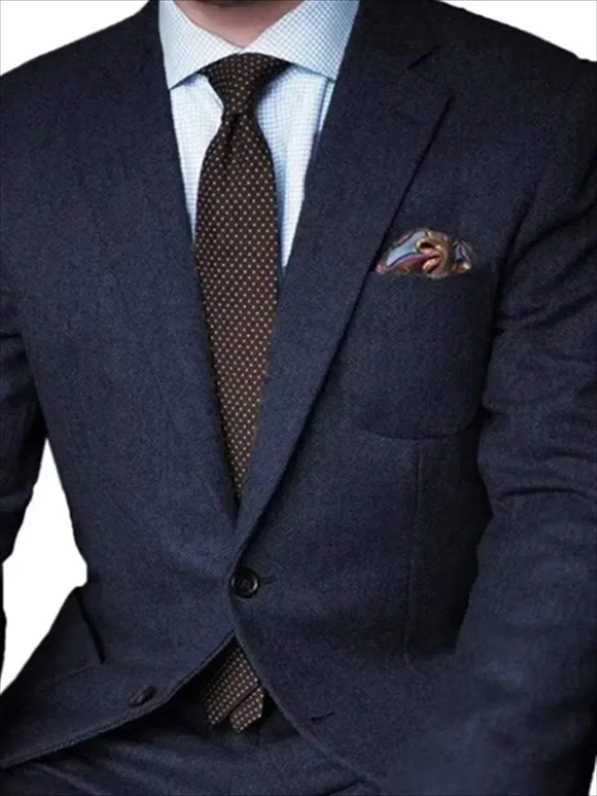 2 Piece Men s Suits Blazers Brown Herringbone Tweed Casual Men for Winter Wedding Groomsmen Tuxedo Male Set Jacket with Pants