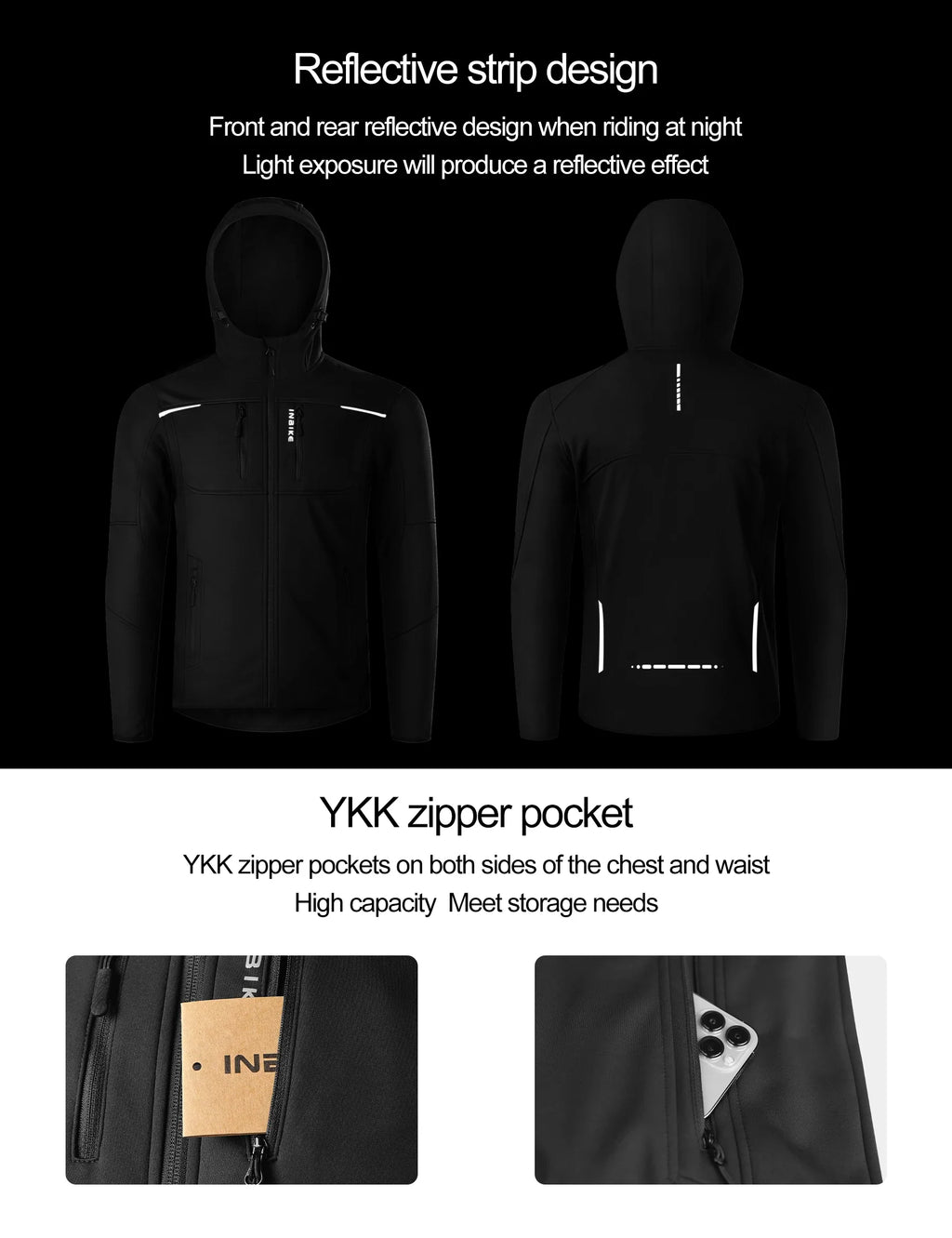 Winter Cycling Jackets Man Warm Thermal Windbreaker for Men Hooded MTB Bike Jackets for Riding Windproof Bicycle Clothing