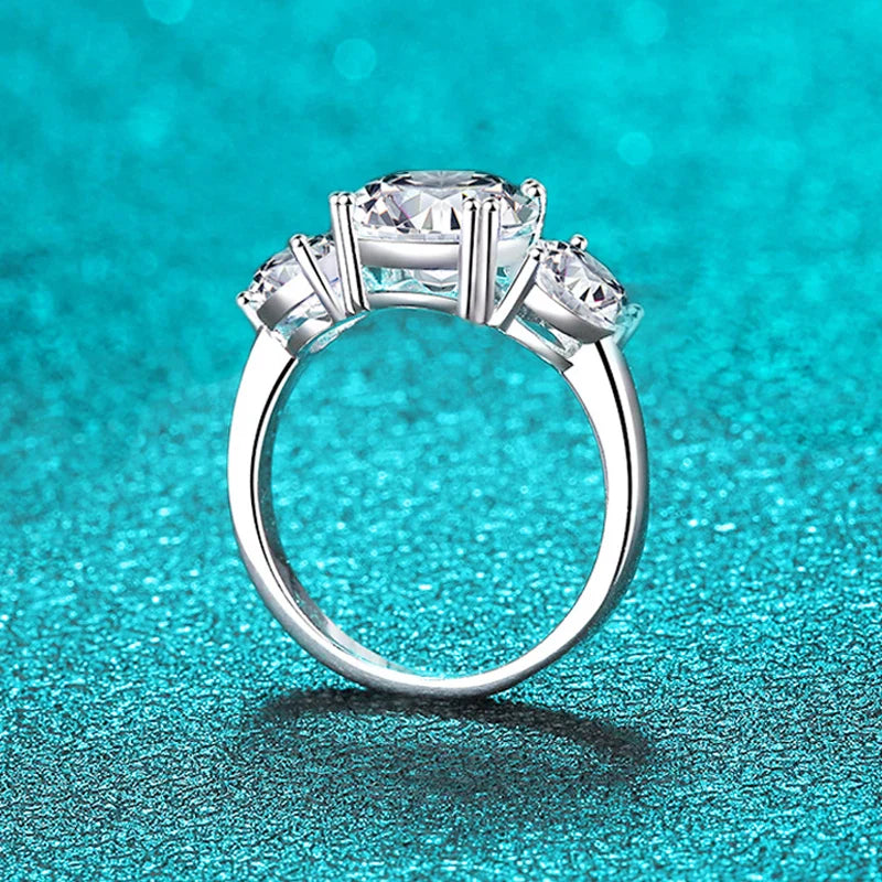 4ct 100% Moissanite Diamond Ring for Women 18K Yellow Gold Wedding Band Bridel Jewelry S925 Sterling Silver Wholesale