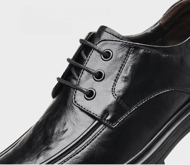 2026 Spring Autumn New Dress Shoes for Men Lace Designer Fashion Leather Shoes Male Black Business Casual Platform Shoe Man