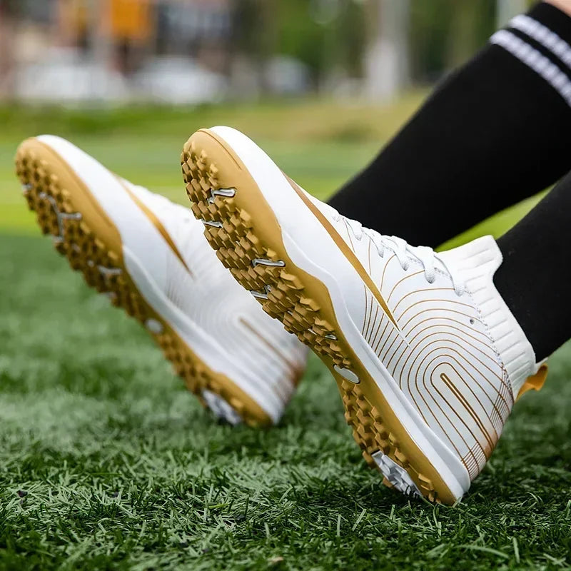Men Soccer Shoes Ankle Outdoor Long Spikes Football Boots TF Professional Grass Cleats Unisex Football Shoes Chuteira Society