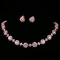 Classic Hot Sale 5 Colors Options High Quality Round Zirconia Jewelry Sets for Elegant Women Wedding Dress Accessories