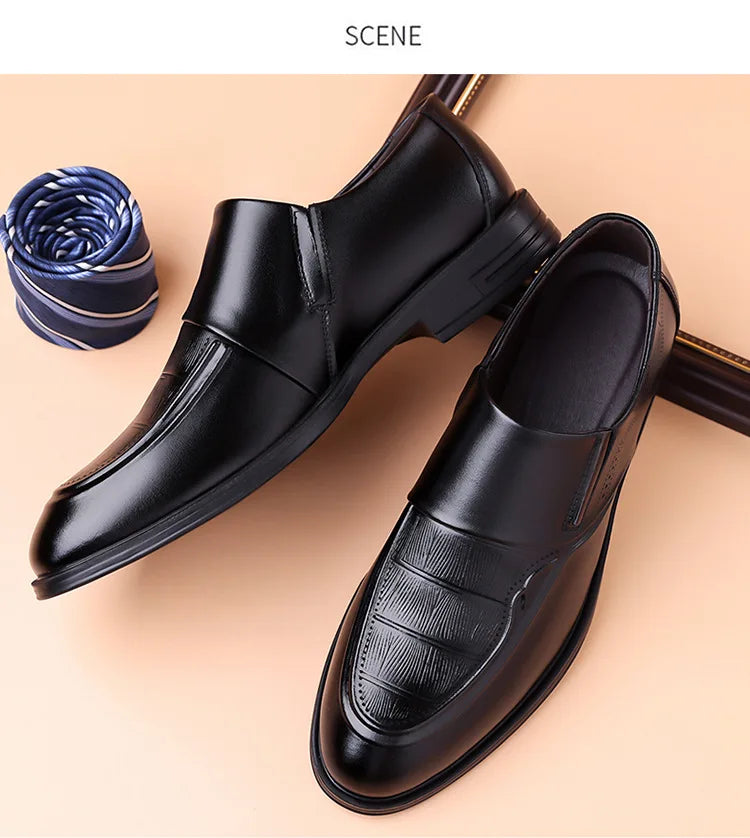 Spring Autumn New Leather Shoes for Men Solid Color Business Casual Shoes Male Fashion British Style Dress Shoe Man