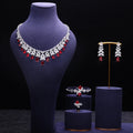 4 Pcs Super Luxury Cubic Zirconia Bridal Wedding Party Costume Nigerian Dubai Jewelry Set for Brides Accessories