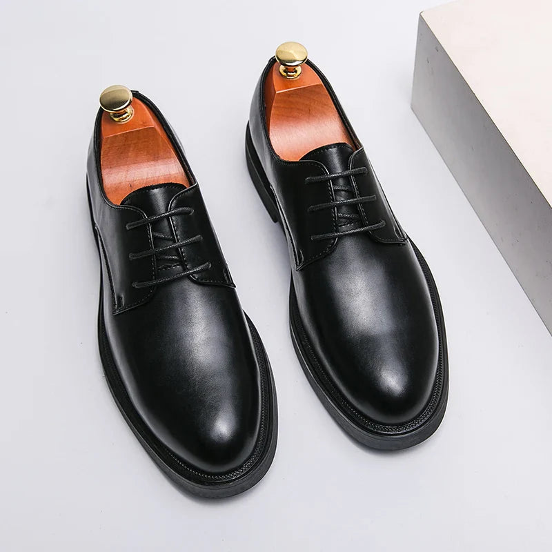 Trend Lace Up Shoes Wedding Dress Footwear Leisure Walk Office Flats New Business Formal Mens Oxford Shoes Leather Casual Shoes