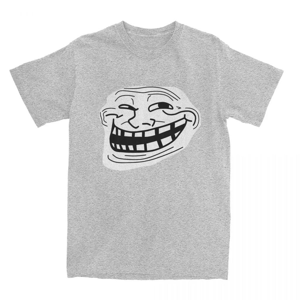 تي شيرت رجالي بتصميم Rage Comic Trollface مضحك على طراز أنيمي الهيب هوب بأكمام قصيرة، قمصان صيفية رائعة من القطن الخالص بياقة مستديرة مقاس 6XL