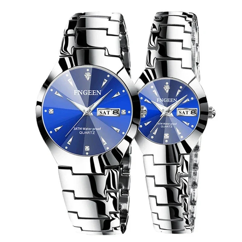 5808 Relogio Feminino Couple Watch Men Quartz watch for Lovers Luxury Womens wristwatch Stainless Steel Waterproof