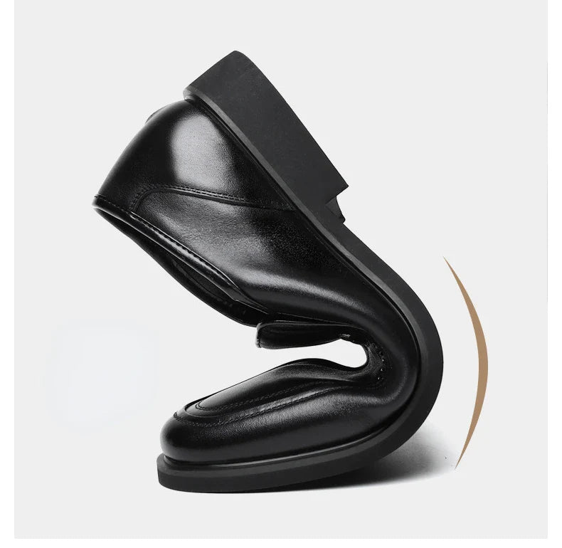 Cow Leather Men's Business Casual Shoes 2026 Spring Autumn Non Slip Dress Shoes Male Fashion Designer Loafers for Man