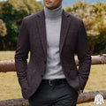 Men's Casual Blazer Houndstooth Wool Blend Suit Jacket Notched Lapel Slim Fit Business Formal Dress Sport Coat Outerwear