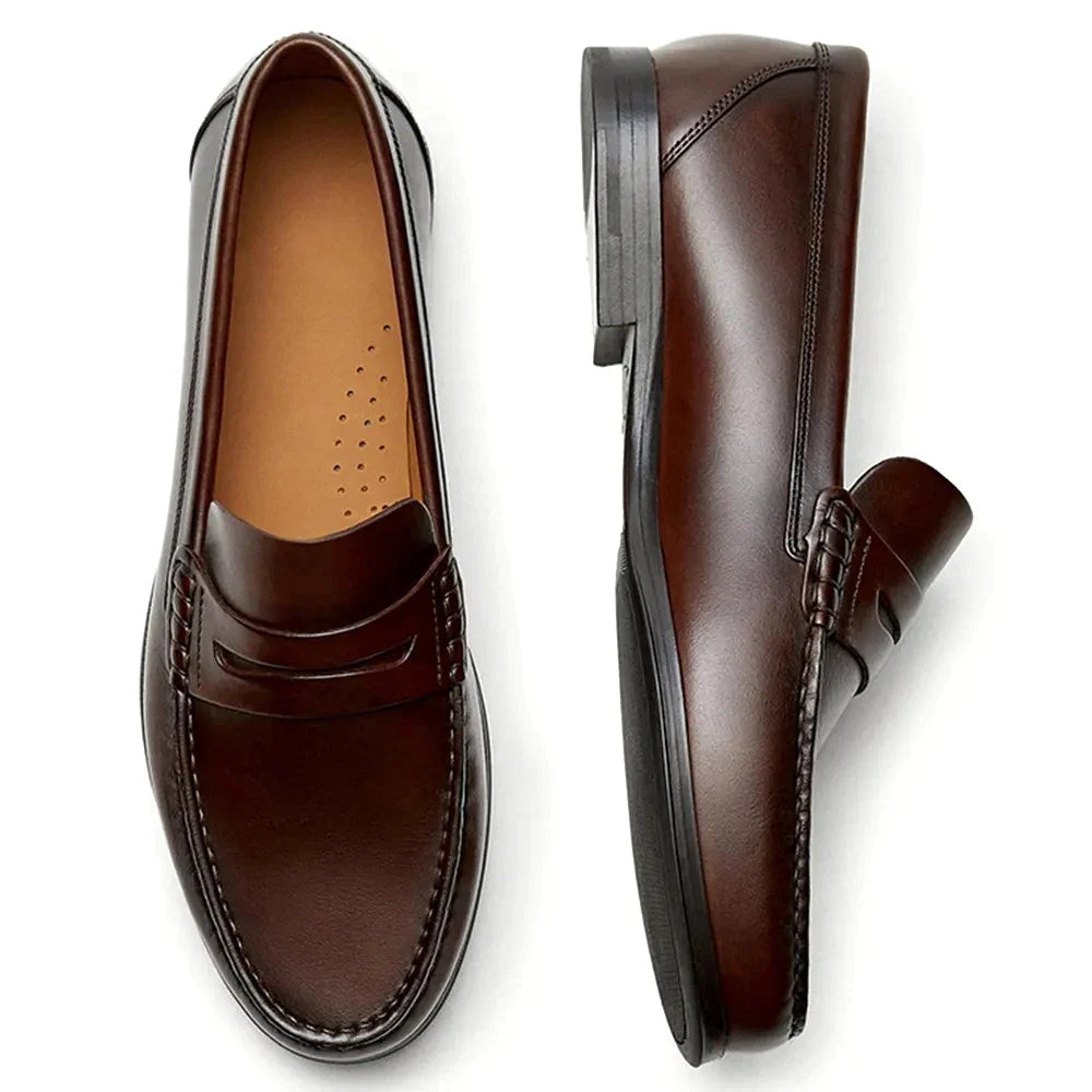 Men's Calf Leather Loafers Breathable Slip-On Casual Moccasins Cowhide Shoes Comfortable Fashion Footwear for Everyday Use
