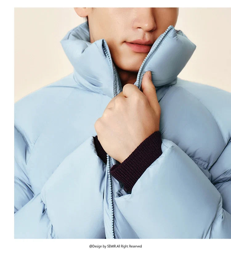Down Jacket Men 2026 Winter New Thickened Short Coat Three-Proof Thermal Puffer Coat Couple Top Trendy Down Jacket