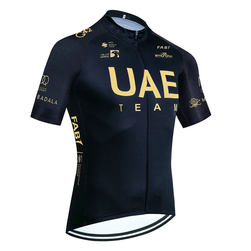 New UAE Cycling Jersey Gold Color Team Bike Jersey Shorts Set Men Women Quick dry Ropa Ciclismo Pro Bicycle T-Shirt Clothing