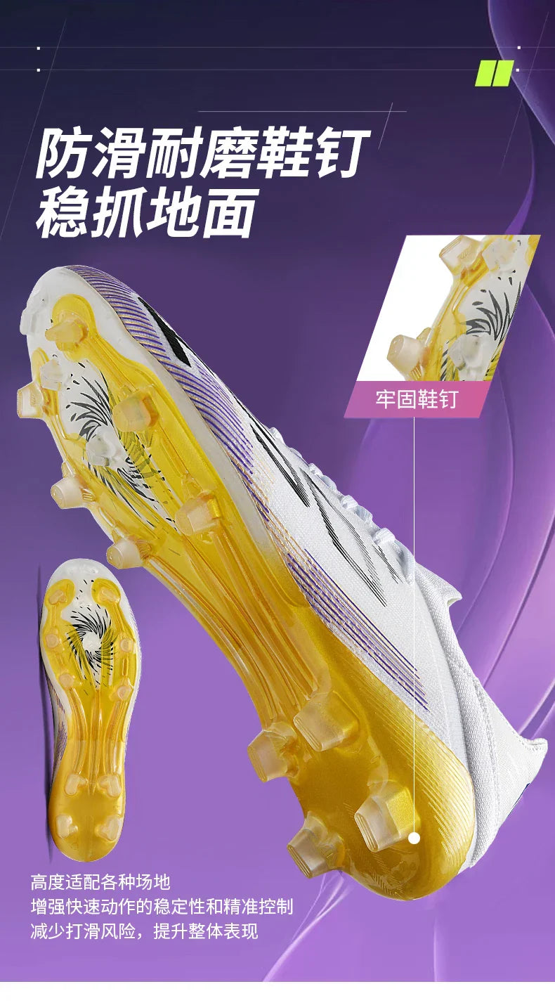 F50+ High Quality Mens Football Boots Boys Training Studded Fast Soccer Cleats Outdoor Non Slip Football Shoes Chuteira Campo
