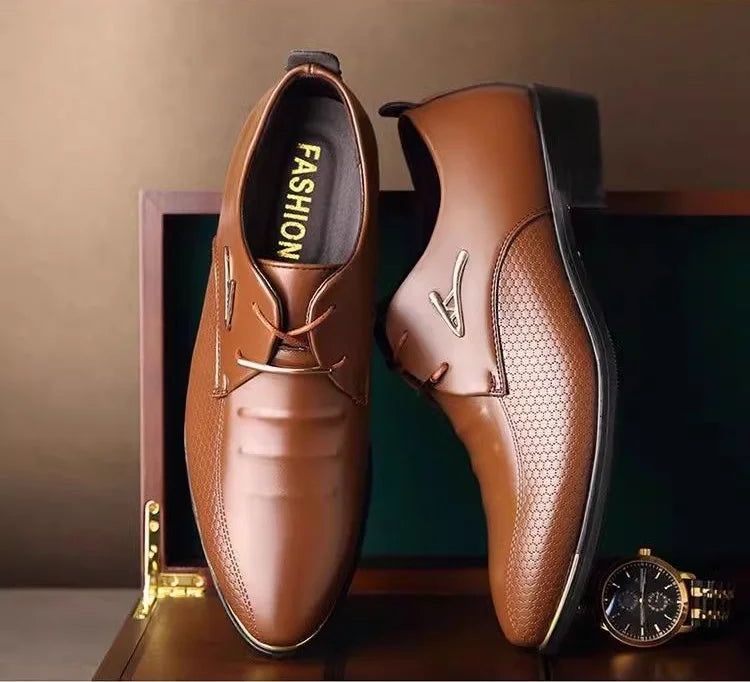 Brown Business Social Shoe Male Black Men's Formal Shoes Party Leather Casual Suit 2025 Trend Elegant and Classic Official New