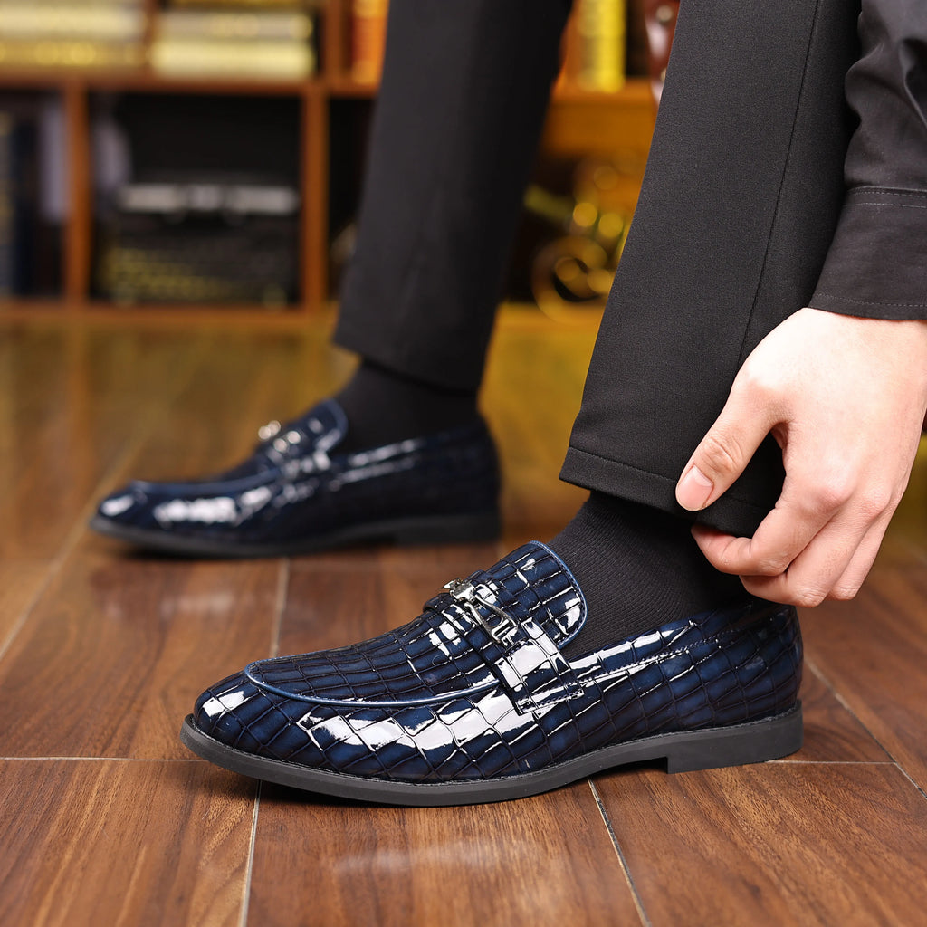 Men's Business Casual Shoes Leather Stitching Comfortable Breathable Rubber Bottom Second Layer Cowhide