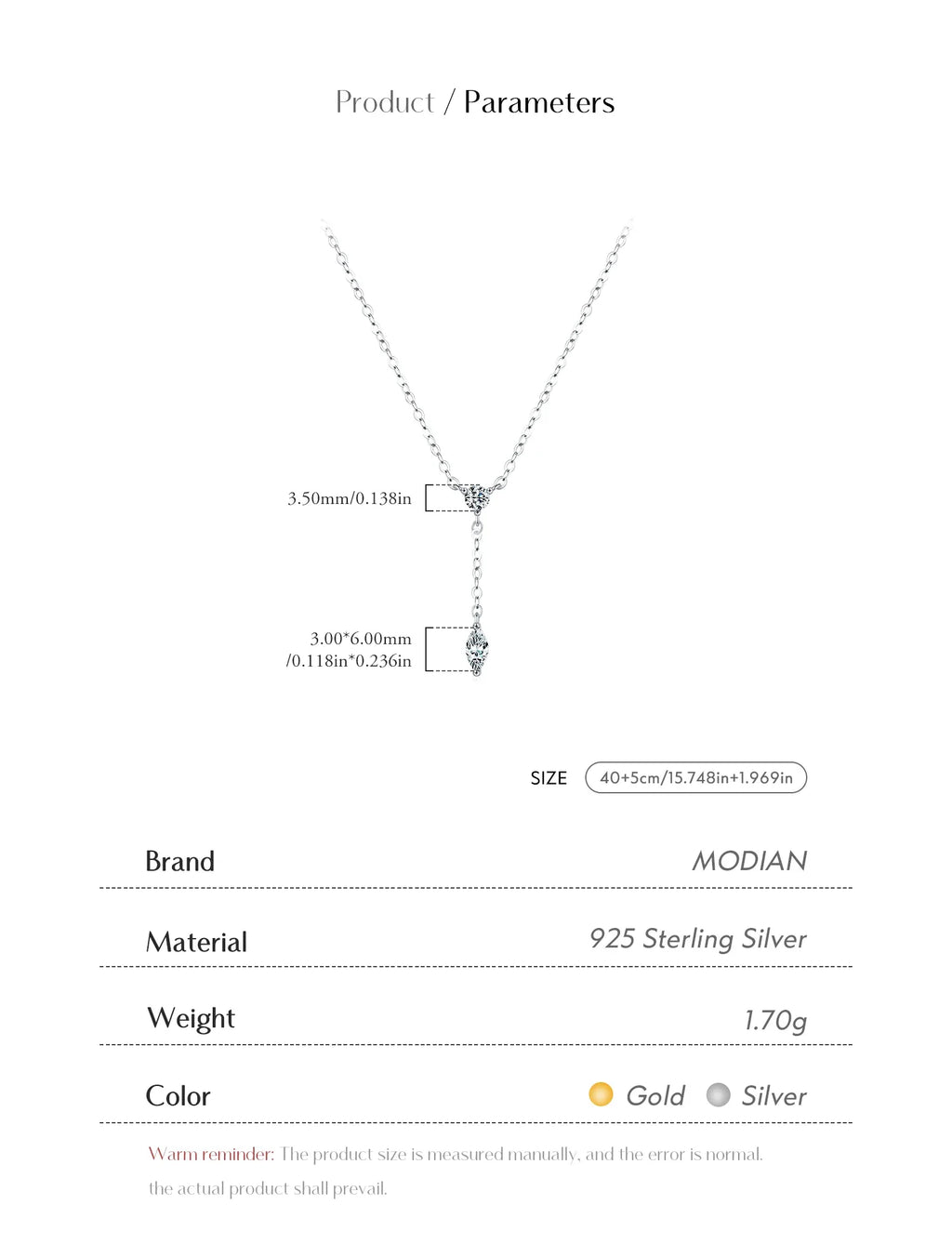 925 Sterling Silver Dainty Y Shape Round & Rhombic Fashion Pendant Necklace For Women Chain Necklace Trendy Jewelry Gift