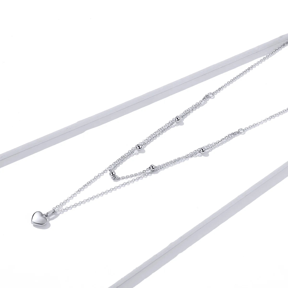 925 Sterling Silver Romantic Heart Pendant Necklace for Women Gold Double Layer Choker Female Fine Jewelry Anniversary