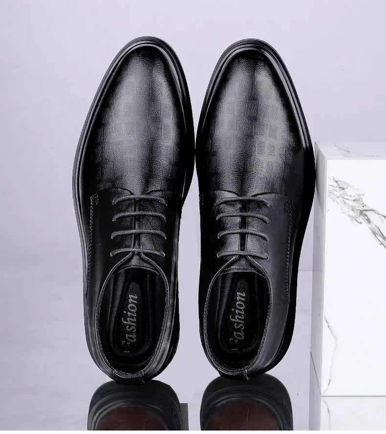 Men Dress Shoes Elevator Shoes Platform Breathable Casual Business Luxury Genuine Leather Soft Heightening Shoes 7CM Taller Male