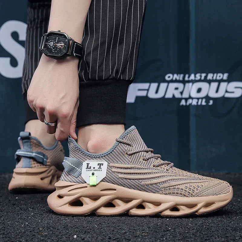 Mens Sport Shoes Breathable Lightweight Sneakers Outdoor Mesh Black Running Shoes Athletic Jogging Tenis Walking Shoes Man