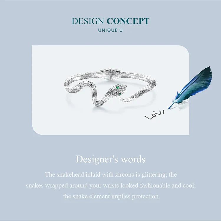 Authentic Green Zircon Snake Opening Bracelet Animal Cuff Bracelet Pave Setting CZ for Women Fashion Jewelry YIB058