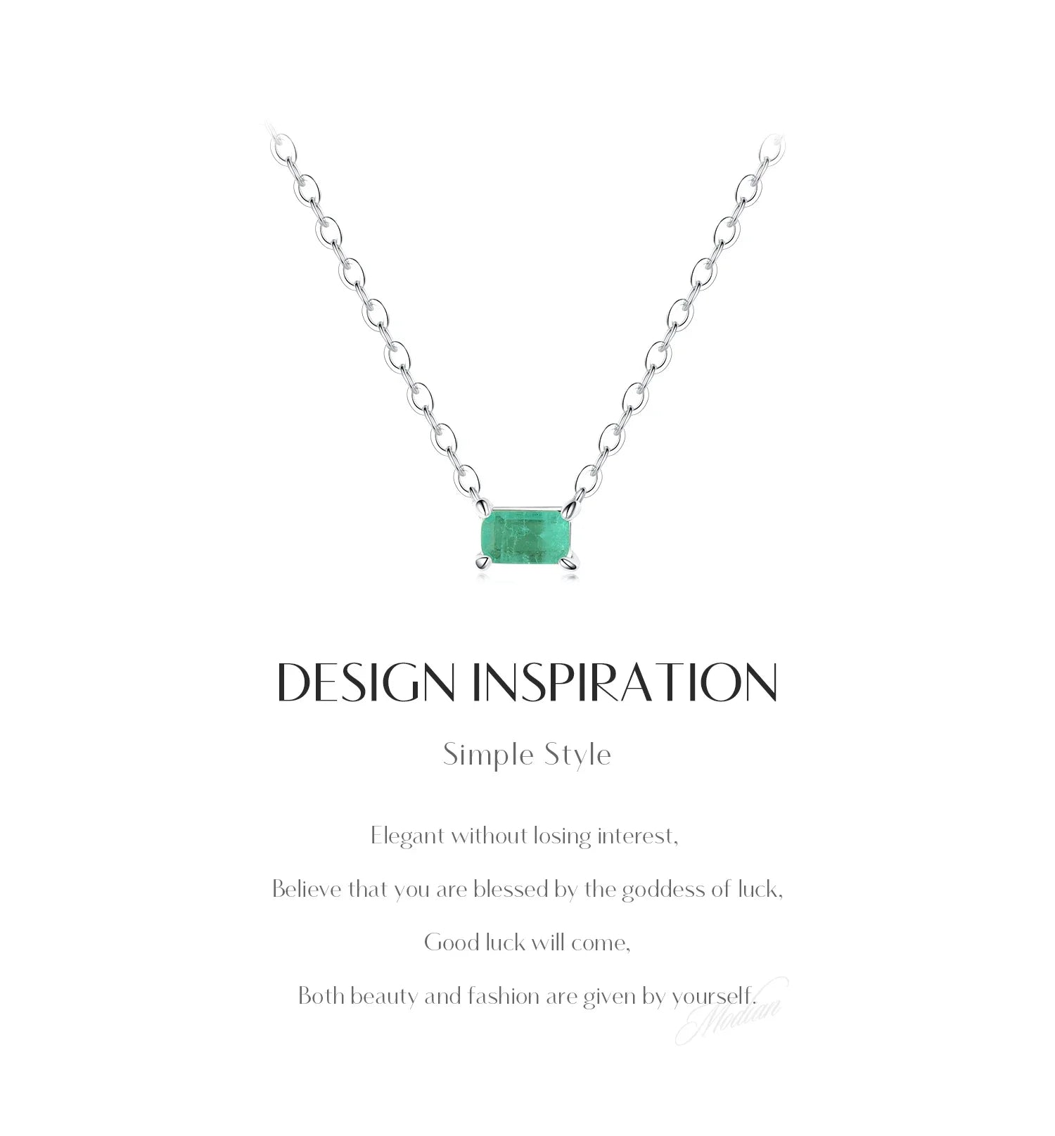 Authentic 925 Sterling Silver Green Tourmaline Necklace Pendant for Women Fashion Bijoux Wedding Statement Jewelry Gifts