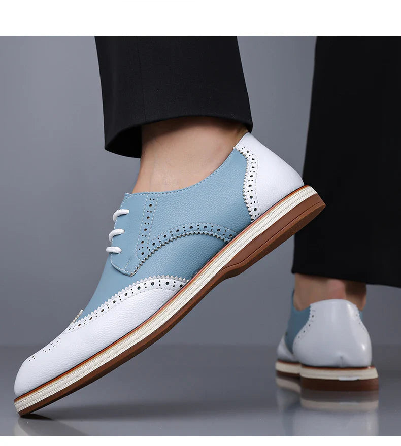 Men's Casual Business Leather Shoes Men Fashion Lace-up Derby Shoe Mens Light Comfortable Outdoor Driving Flats