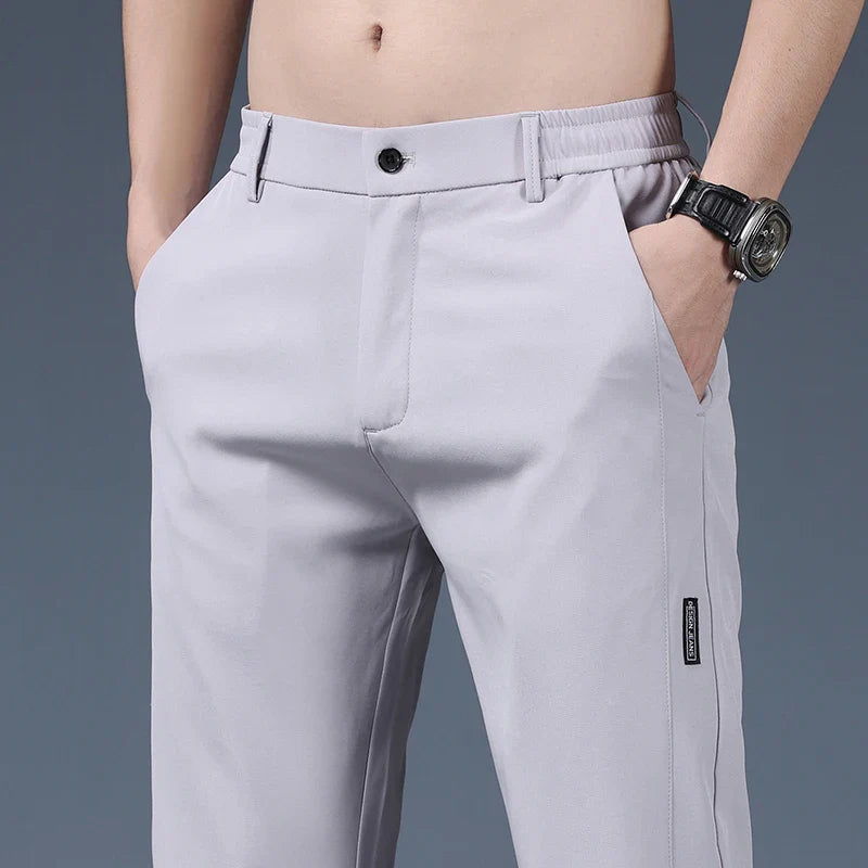 Business Casual Elastic Waist Smooth Trouser Suit Pants