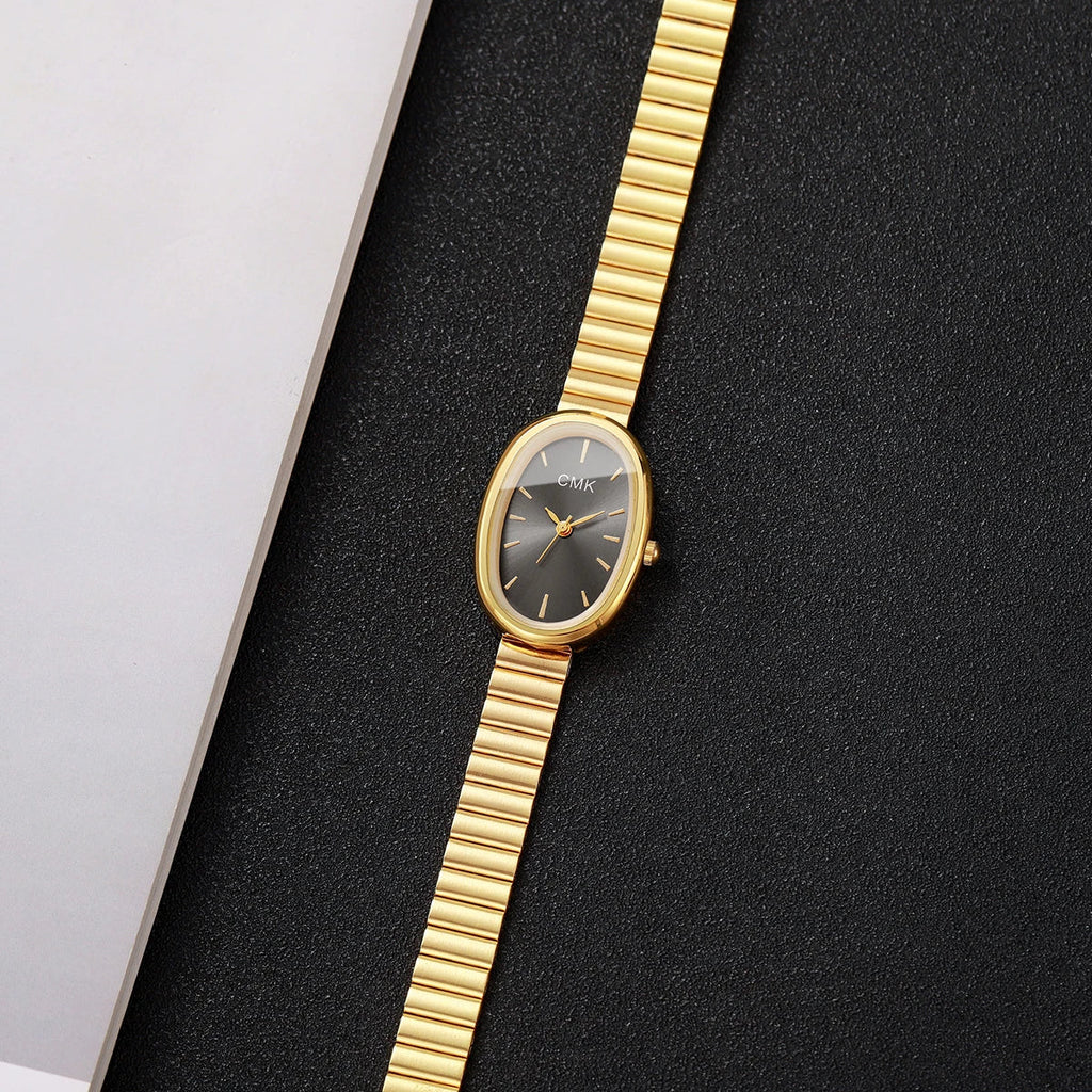 Fashion Oval Dial Women Watches Ultra-thin Strap Analog Quartz Wristwatch Girls Clock Reloj Mujer（Without Box）