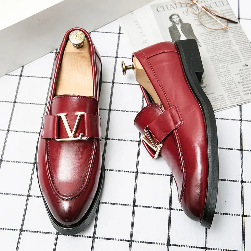 2024 High Quality Casual Leather 38~48 Designer Mens Dress Wedding Black Fashion Office Business Loafers Formal Shoes for Men