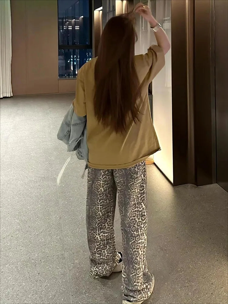 Women Denim Pants Female Oversize Wide Leg Trousers