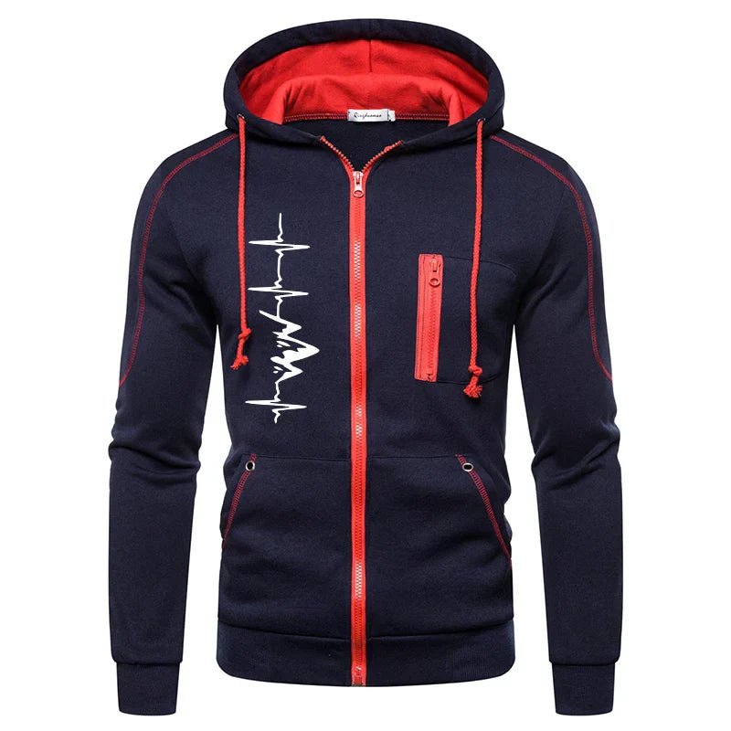 High Quality Autumn Winter Outdoors Hoodie Daily Men's Clothing Jogging Casual Sports Single Piece Zipper Jacket and Sport Pants