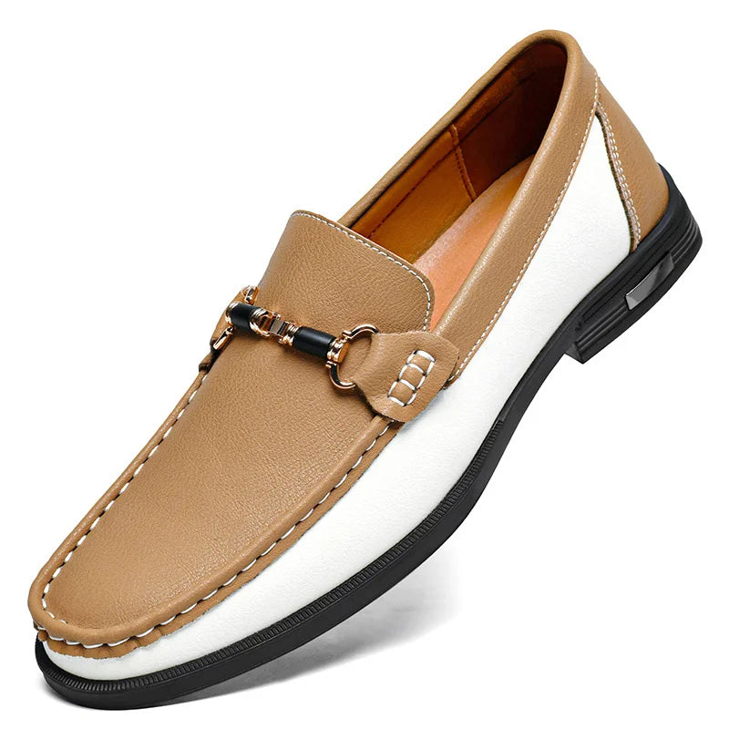 Trendy High Quality Genuine Leather Shoes for Men Summer Breathable Men's Casual Loafers Plus Size 47 Slip-on Driving Shoes Man