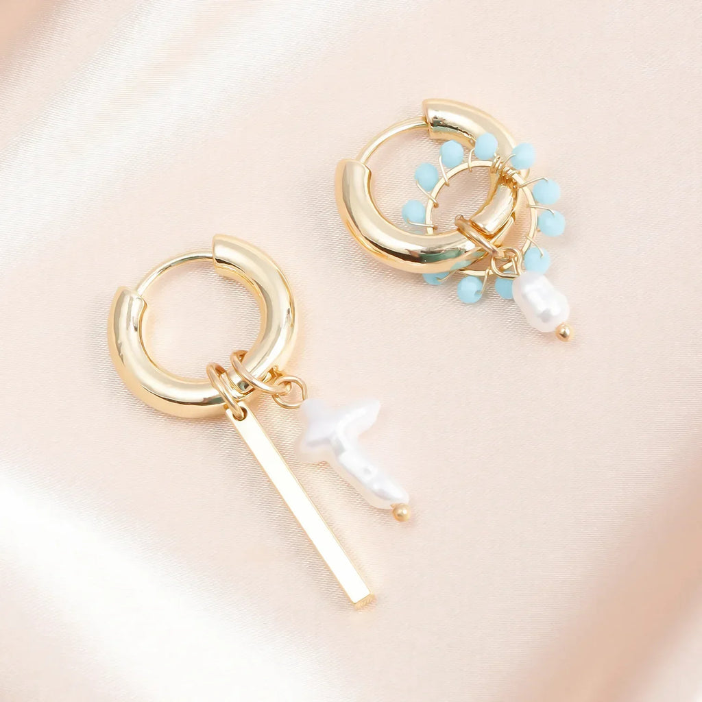 Geometric Crystal Asymmetric Dual-use Ear Buckle Earrings for Women Jewelry