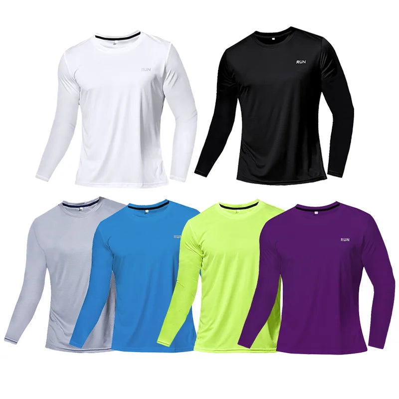 Men's UPF 50+ Sun Protection Shirts Long Sleeve UV Swim Shirt Fishing Hiking Running Rash Guard Quick Dry Lightweight